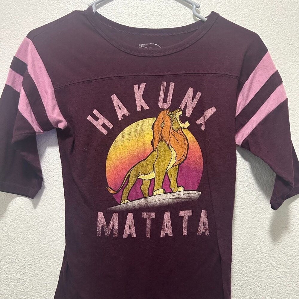 Lion King Simba "Hakuna Matata" pink t-shirt, ladies slim XS